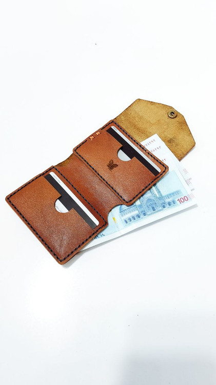 کیف پول جیبو مدل 2 چرمی دستدوز گاوی