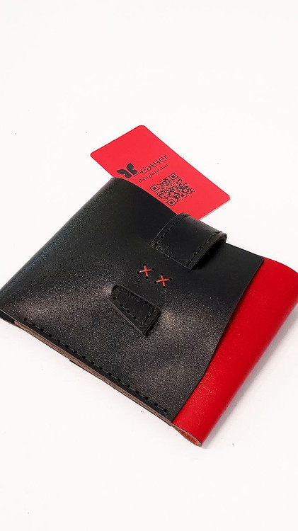 کیف پول پیوند چرمی دستدوز گاوی